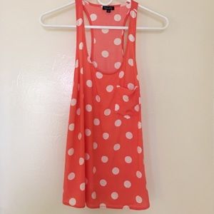 Splendid coral racer back tap with pocket